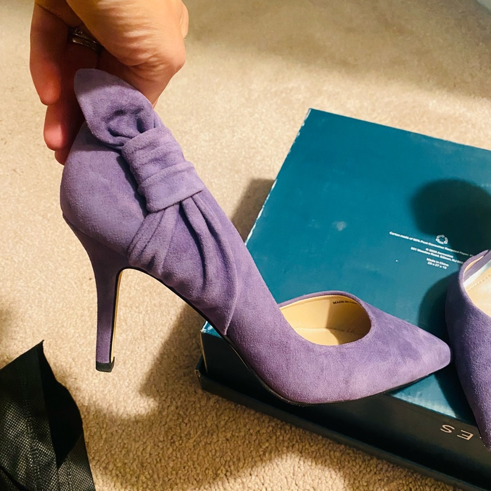 Suede violet heels size 7.5 - Picture 8 of 9